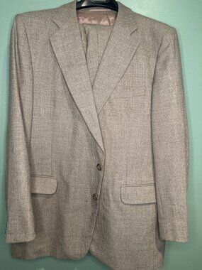 Vintage Puccini International Mens 44 Wool 2 Piece Suit Blazer Pants Business